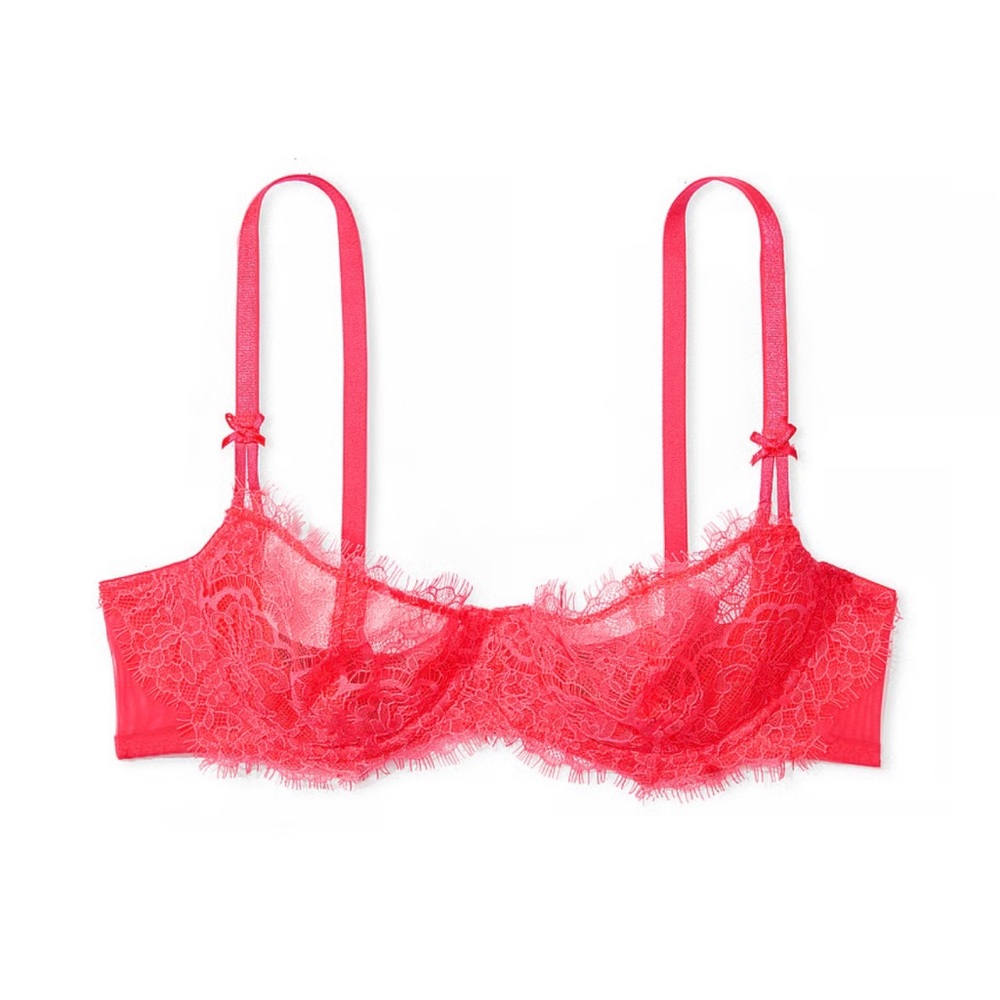 Victoria's Secret Sheer Lace Underwire Bra - Pink